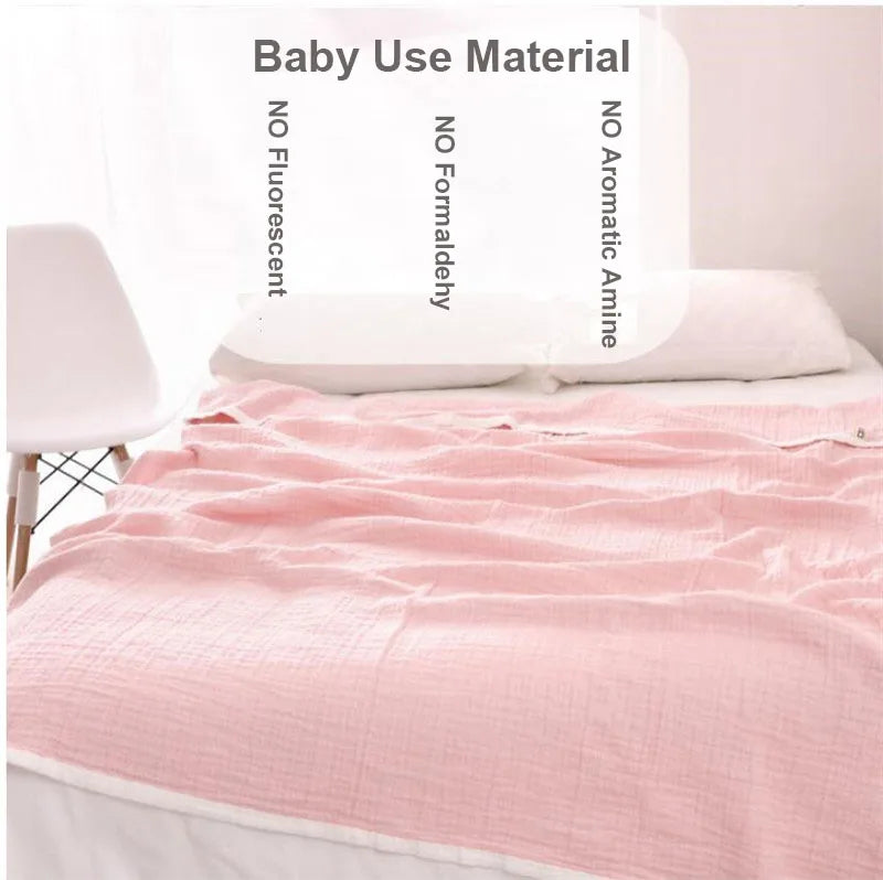 Summer Blankets 4 Layers Muslin Cotton Bedspread Blanket 150x200cm 200x230cm Soft Office Home Bedding Sleeping Quilt Blanket
