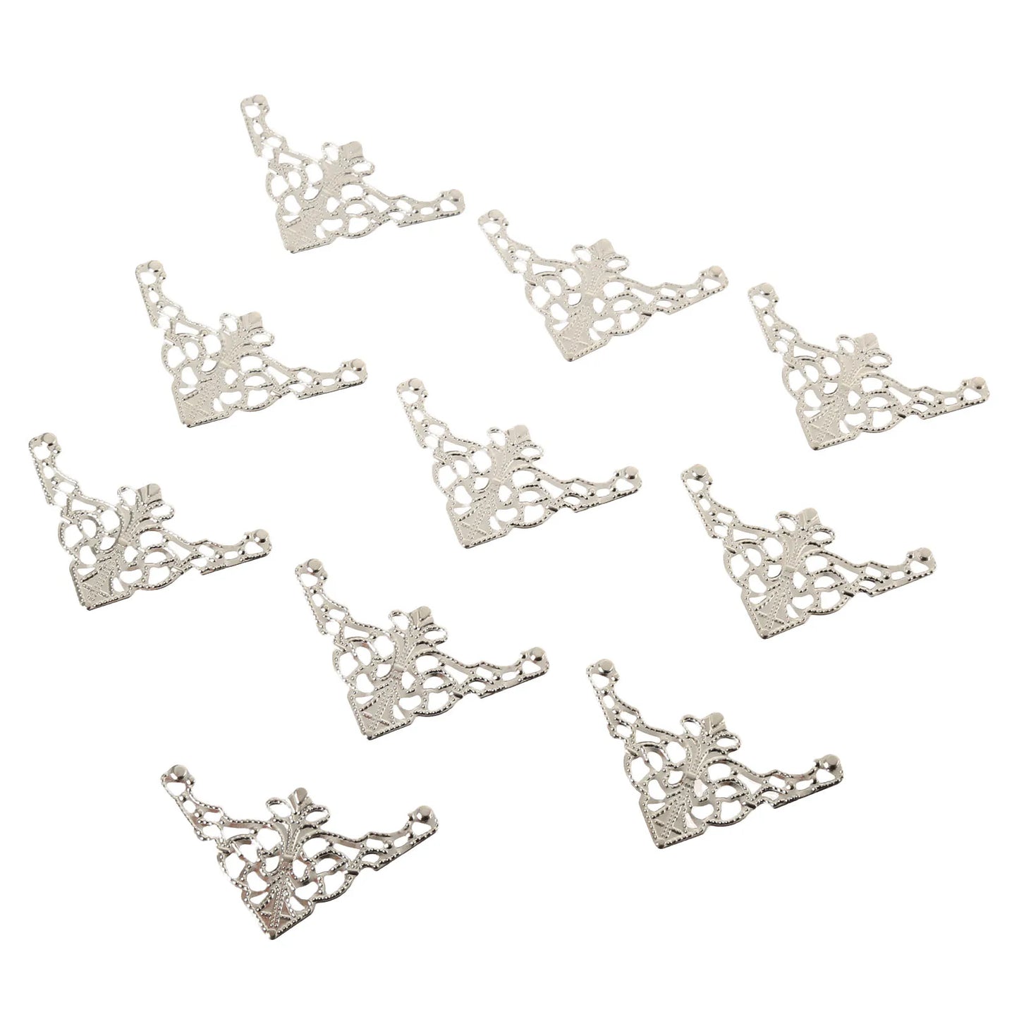 10Pcs Wooden Case Corner Protector Decorative Corner Furniture Metal Crafts Jewelry Box Corner Foot