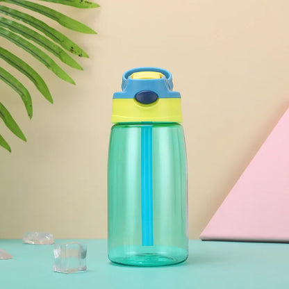 480ml Water Bottle With Straw Kids Girls Portable Travel Bottles Gym Sports Fitness Cup Summer Cold Water Juice Drinking Bottle