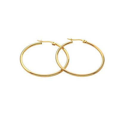 90mm Stainless Steel Large Circle Smooth Gold Color Round Loop Hoop Earring for Women Ear Ring Brincos