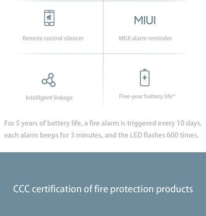 Xiaomi Smoke Detector Honeywell Sensor Fire Alarm Audible&Visual Alarm Work With Bluetooth-compatible Gateway Smart Remote APP