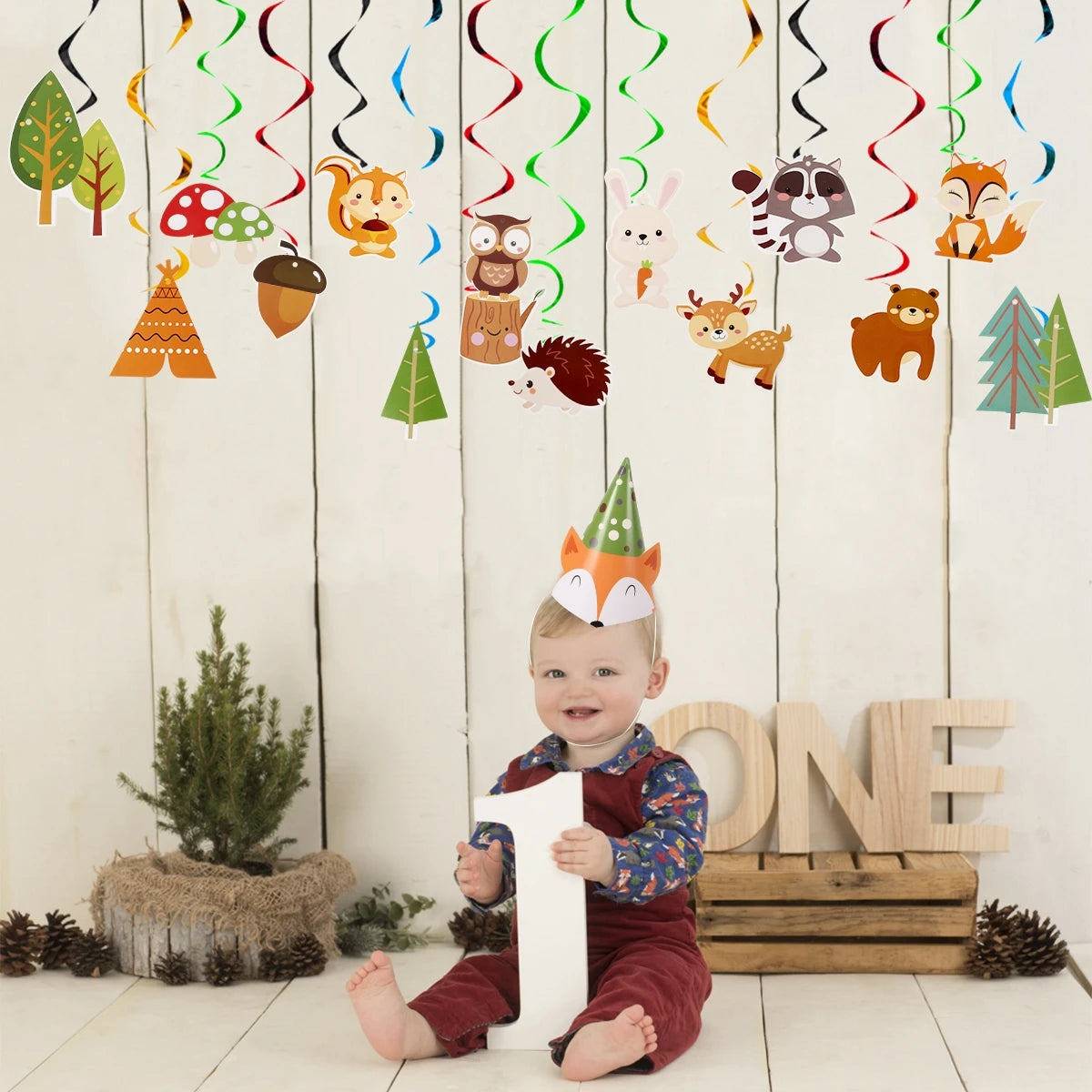 Staraise Woodland Animal Party Safari Jungle DIY Party Decor Birthday Party Decoration Kids Woodland Theme Party Baby Shower