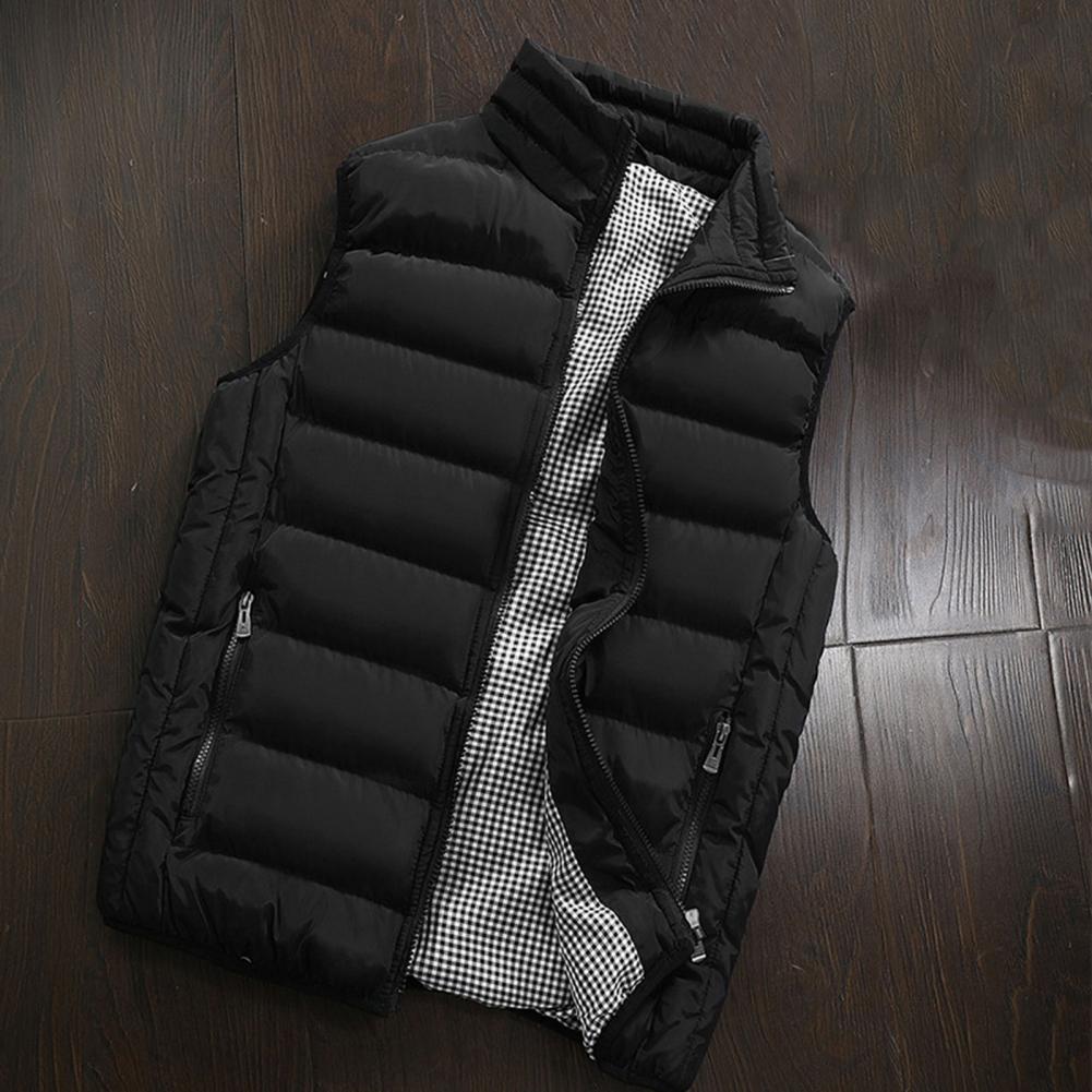 Oversize Down Coat Men Vest Waterproof Padded Thick Warm Winter Waistcoat for Men Down Jacket Vest Work Daily Wear