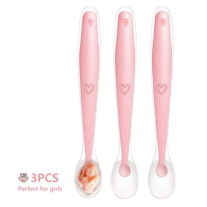 Baby Silicone Soft Spoon Training Feeding Spoons for Children kids  Infants Temperature Sensing