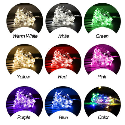 LED String Lights Night Light Holiday lighting Fairy Garland 1M2M3M 5M Decoration Light For New Year Wedding Brithday Party Lamp