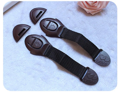 Baby Safety Cabinet Lock Baby Safety Protection Drawer Webbing Safety Lock Baby Anti-pinch Hand Cloth With Child Safety Hook