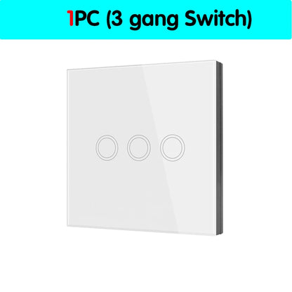 Smart Home Touch Light Switch Led Wireless 86*86 Remote on Off Wall Switch AC 110V 220V 10A Receiver 1/2/3gang for Ceiling Lamp