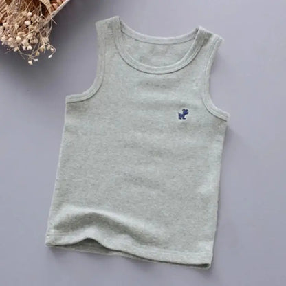Fashion Children T-shirts for Girls Candy Color Baby Boys Graphic Tee Cotton Vest Tops Kids Summer Clothes Sleeveless T-Shirt