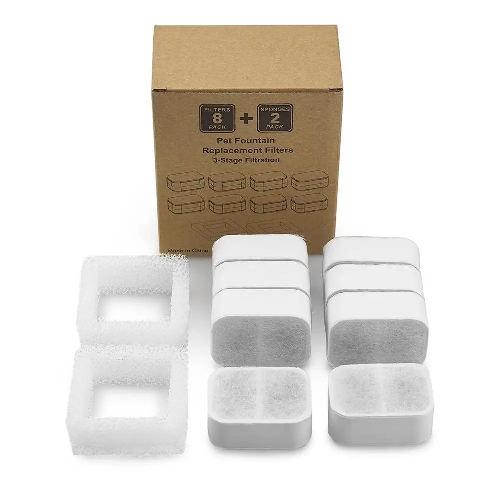 10PCS Pet Water Fountain Replacement Filter Activated Carbon Filters  for Ipettie #CW