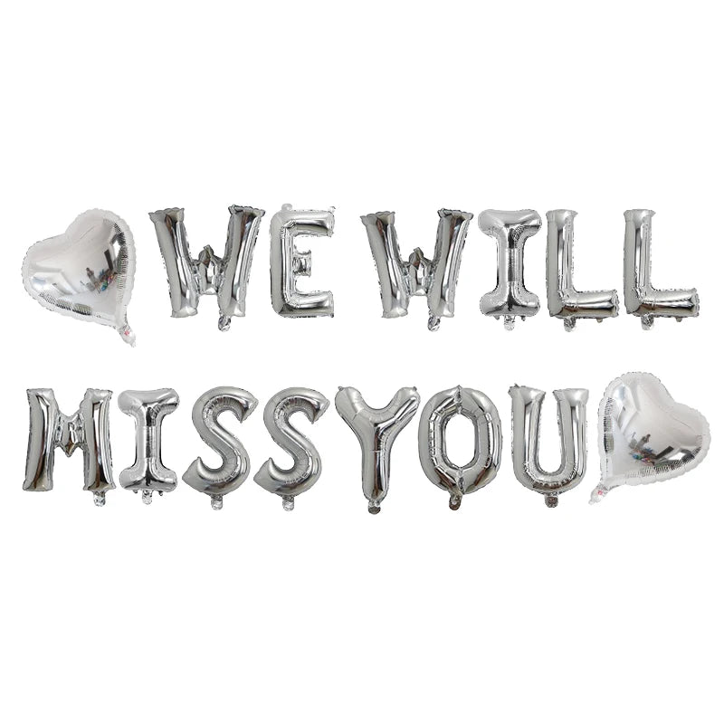 16inch We Will Miss You Balloon Banner Farewell Party Supplies Going Away Party Retirement Party Office Work Party Decoration