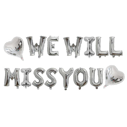 16inch We Will Miss You Balloon Banner Farewell Party Supplies Going Away Party Retirement Party Office Work Party Decoration