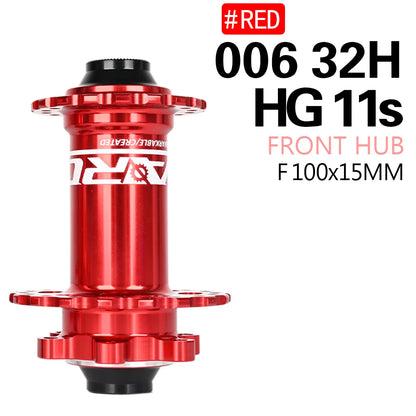 Bicycle Hubs ARC MT006 MTB Bike Hubs, 4 NBK Bearings, 28/32/36 Holes, 6-Bolt Disc Brake, 8-11 Speed, 4-Pawl 3-Tooth Design