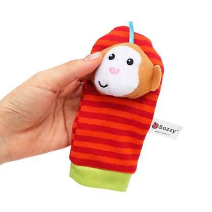 1PairBaby Toys 0-6-12 Months Cute Stuffed Animals Baby Rattle Socks Wrist Baby Rattles Newborn Toys Make Sounds Games For Babies