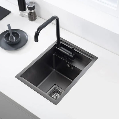Black Kitchen sink Hidden Single bowl Bar Small Size sink Stainless Steel Balcony sink Concealed black kitchen sink Bar sink