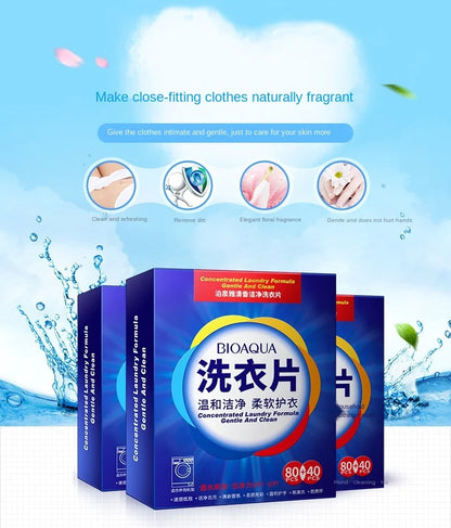 40-120Pcs Efficient Detergent New Fragrance Formula Strong Deep Cleaning Detergent Easy Dissolve Laundry Soap Tablets