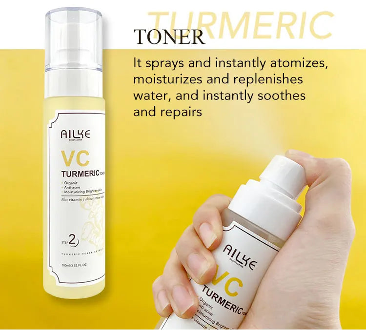 AILKE Turmeric Renew Skin Care Sets Vitamin C Women Facial Organic Anti Acne Whitening Hydrating Firming Korean Face Products