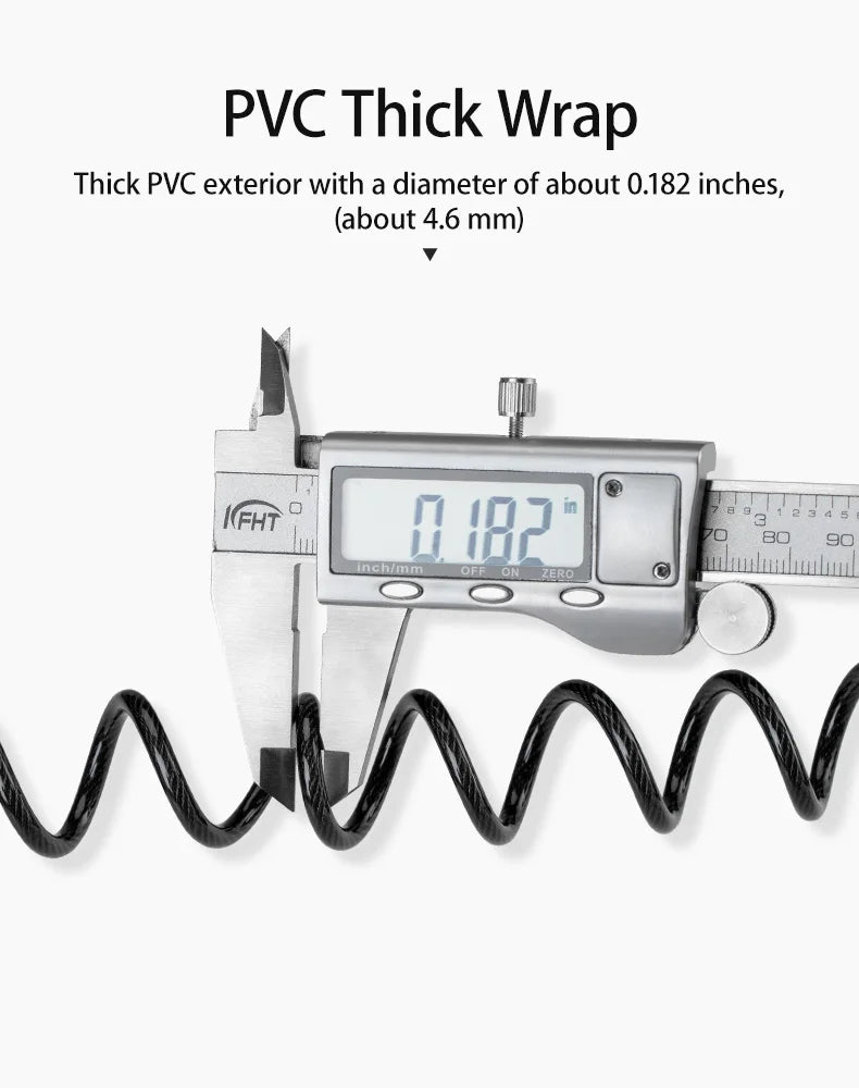 ROCKBROS Mini Password Lock Anti-theft Bicycle Durable Steel Wire Lock Helmet Lock Chain Bike Frame Lock Bike Accessories