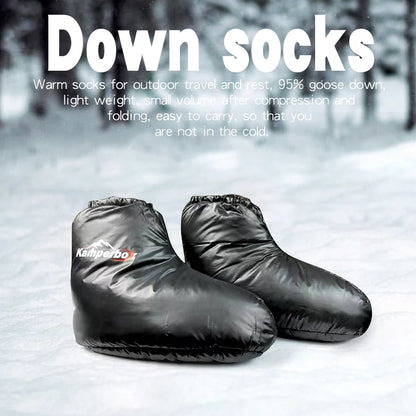 Camping Down Socks Down Booties Sleeping Bag Socks Down Boots Camping Sleeping Boots  Kamperbox Sleeping Bag Down Booty