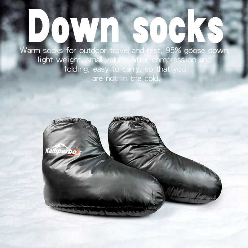 Camping Down Socks Down Booties Sleeping Bag Socks Down Boots Camping Sleeping Boots  Kamperbox Sleeping Bag Down Booty