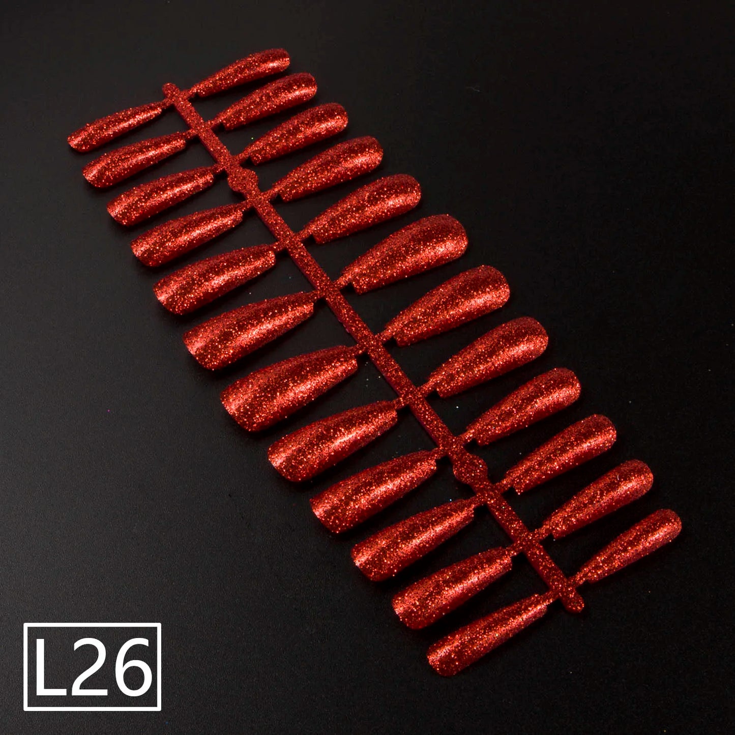 1 Set Glitter False Nail Tips Full Cover Ballerina Fake Nail Tips Press on Nail Tips Coffin