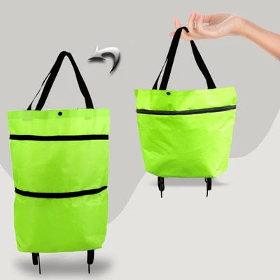 Portable Folding Reusable Shopping Bags Small Pull Cart Buy Shopping Trolley Bag With Wheels Fruit Vegetables Bag Food Organizer