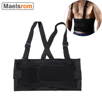 Heavy-Duty Lumbar Support Belt – Adjustable Back Brace for Weightlifting, Fitness & Sports – Waist Stabilizer with Suspenders