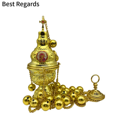 Best Regards 2021 Orthodox Incense Burner Church Decoration Orthodox Goods Church Mass Liturgical Censer Articles cruz pectoral
