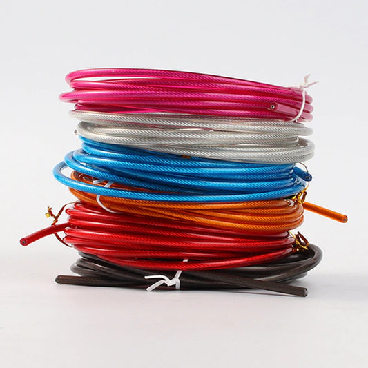 2Pcs 3m Replaceable 4mm Thick Wire Cable Speed Jump Ropes Accessorie Profession Jump Ropes Attachment Color Red Black Steel Wire