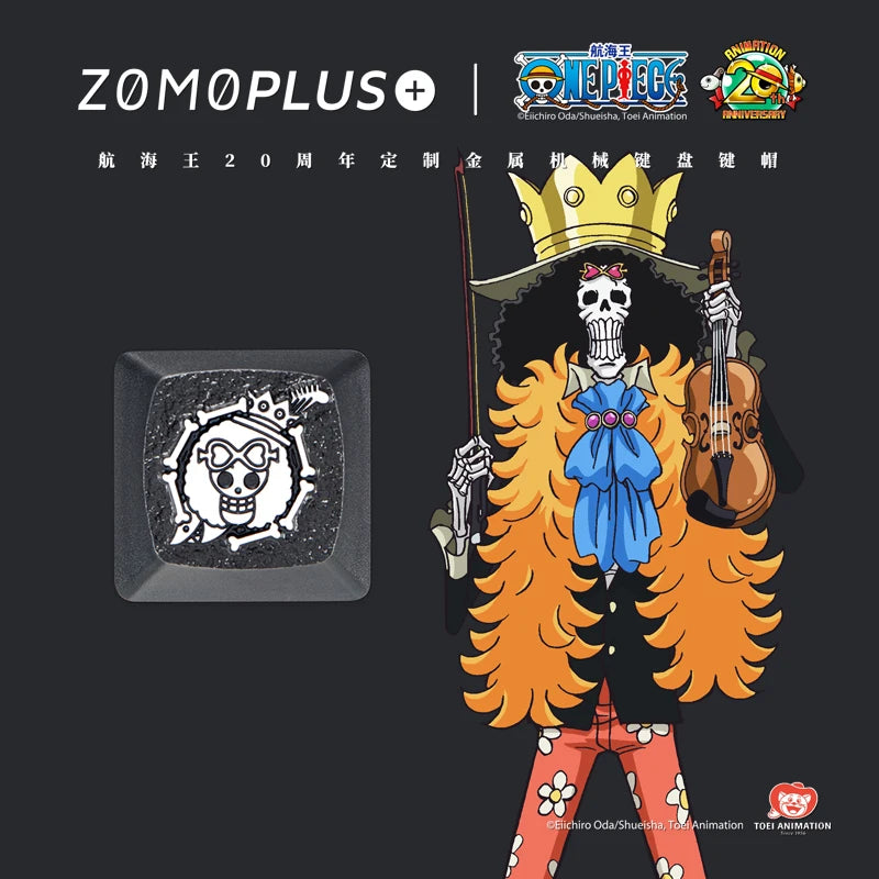 Zomoplus One Piece Metal Keycap Aluminum Artisan Keycap for Mechanical Keyboard Officially Licensed Anime Gaming Keycap