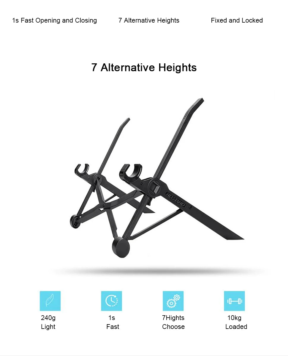 NEXSTAND K2 Laptop Stand Folding Portable Laptop Stand Viewing Angle Height Adjustable Bracket Laptop Accessories Notebook Stand