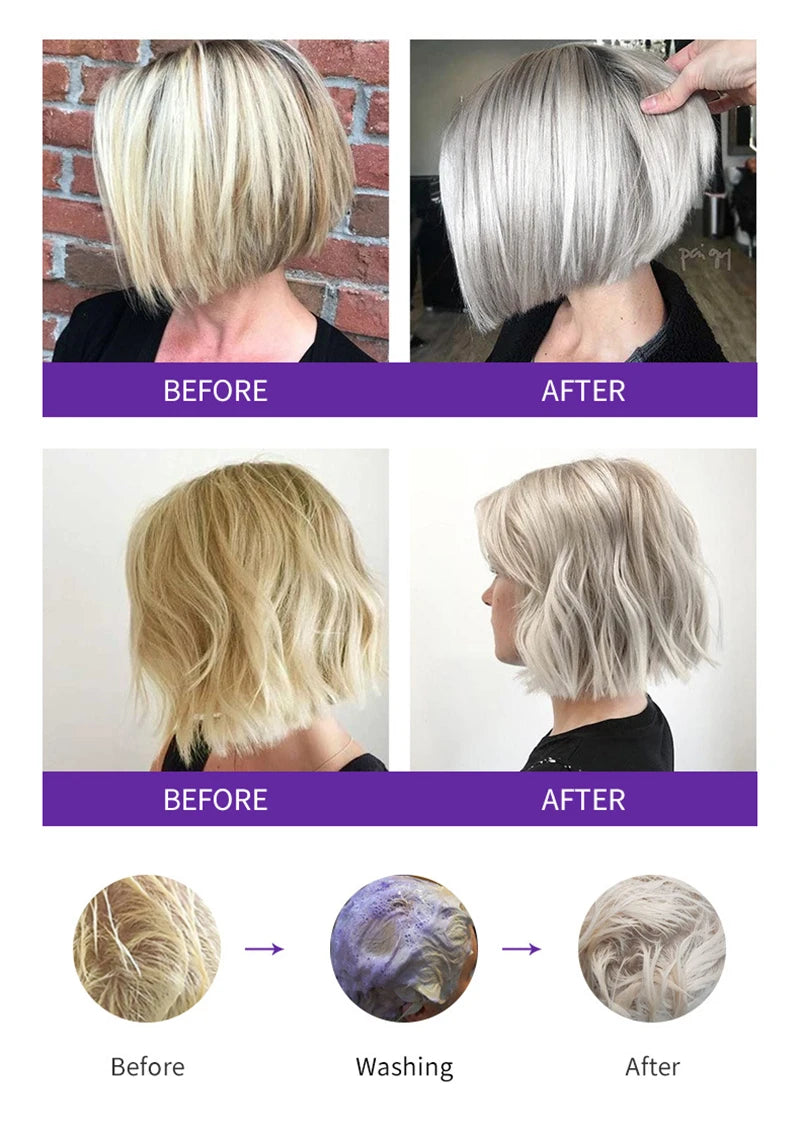 Vikada Blonde Purple Hair Shampoo Removes Yellow and Brassy Tones for Silver Ash Look Blonde Bleached Highlighted Shampoos 500ml