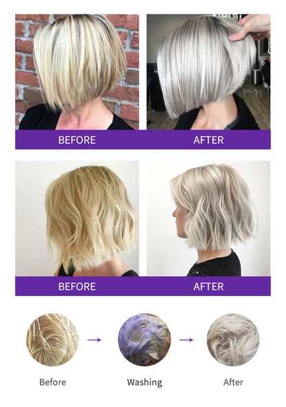 Vikada Blonde Purple Hair Shampoo Removes Yellow and Brassy Tones for Silver Ash Look Blonde Bleached Highlighted Shampoos 500ml