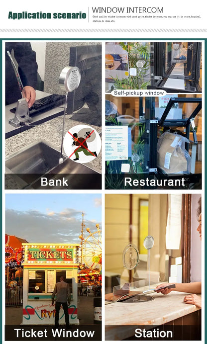 Retevis RT-9908 Dual Way Window Intercom System Bank Counter Interphone Two Way Intercom Intercom bank pharmacy Table Microphone