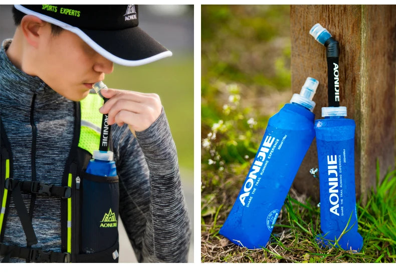 AONIJIE Soft Flask Water Bottle Folding Collapsible Water Bags TPU Free For Running Hydration Pack Waist Bags SD09/10 250/500ml