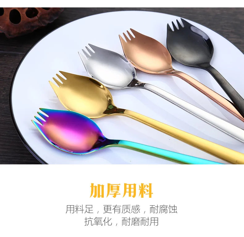 304 Stainless Steel Salad Spoon Fork Spoon Set Spoon Gift Fork Fruit Fork Soup Spoon Western Food Fork Spoon Children's Spoon