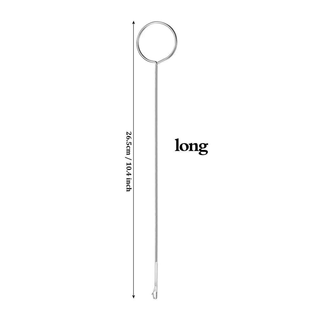 Sewing Loop Turner Hook with Latch Stainless Steel Loop Turner Hook 2 Sizes Loop Turner Tool for Fabric Strips Accessories