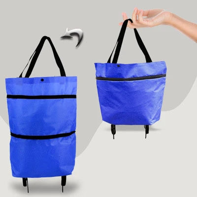 Portable Folding Reusable Shopping Bags Small Pull Cart Buy Shopping Trolley Bag With Wheels Fruit Vegetables Bag Food Organizer