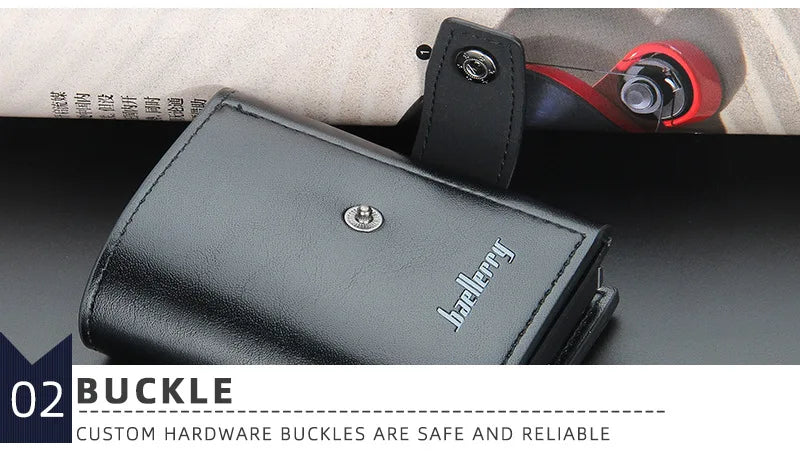 2023 Rfid Blocking Protection Men Card Wallets Hasp Small Card Wallets PU Leather Slim Mini Wallet Qaulity Male Purses