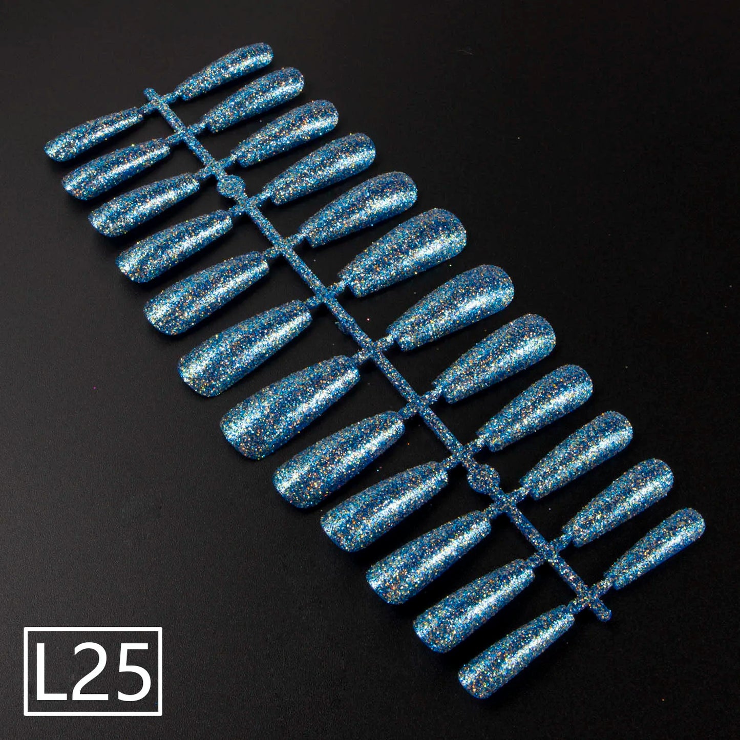 1 Set Glitter False Nail Tips Full Cover Ballerina Fake Nail Tips Press on Nail Tips Coffin