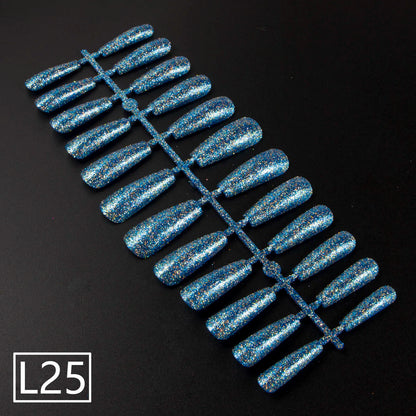 1 Set Glitter False Nail Tips Full Cover Ballerina Fake Nail Tips Press on Nail Tips Coffin