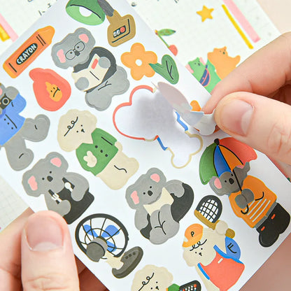 Mohamm 1Pc Animal Friends Series Stickers Decoration Scrapbooking Paper Creative Stationary School Supplies