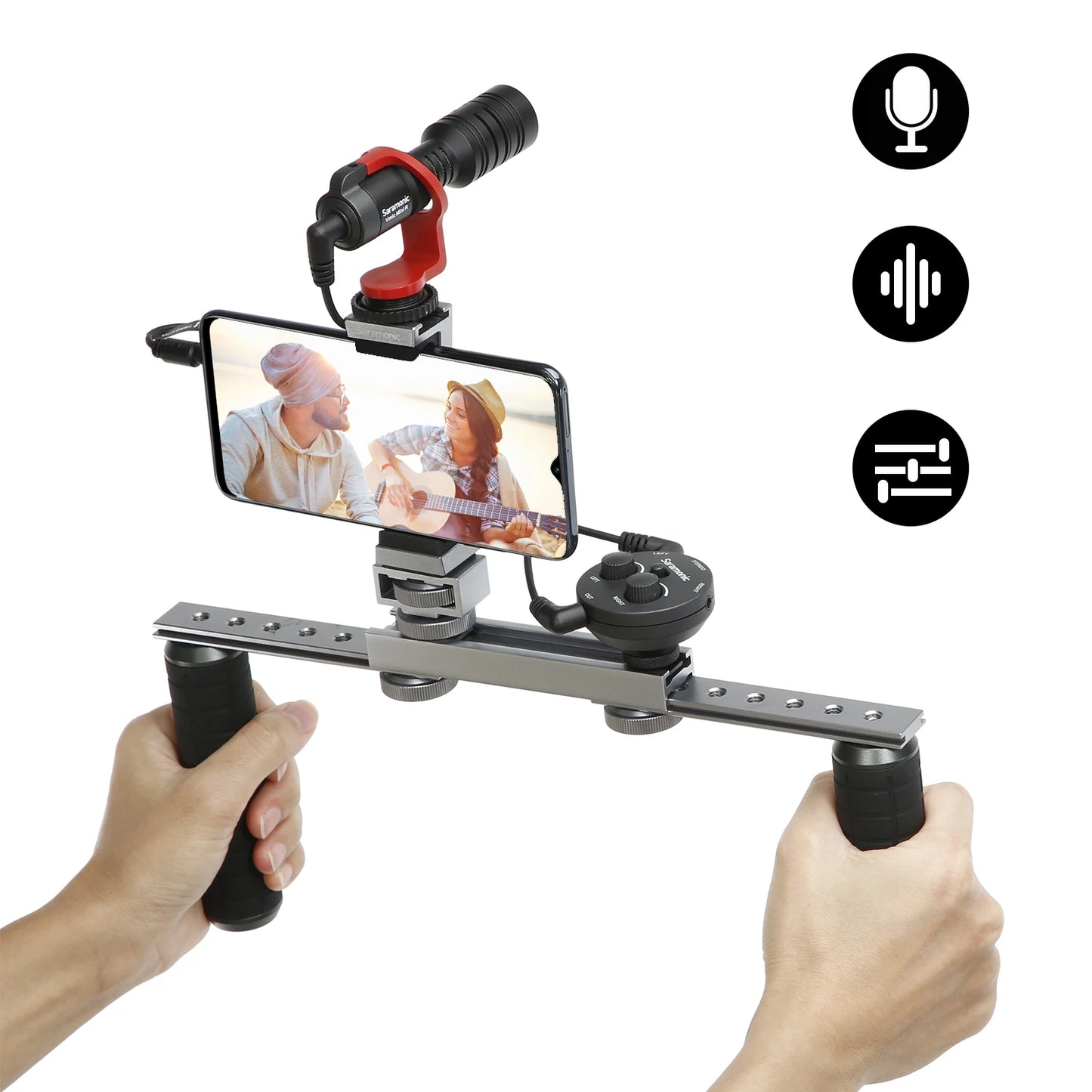 Saramonic AX1 Microphone Audio Adapter Mixer for DSLR Mirrorless Video Cameras Smartphones Recorders Laptops Youtube Streaming