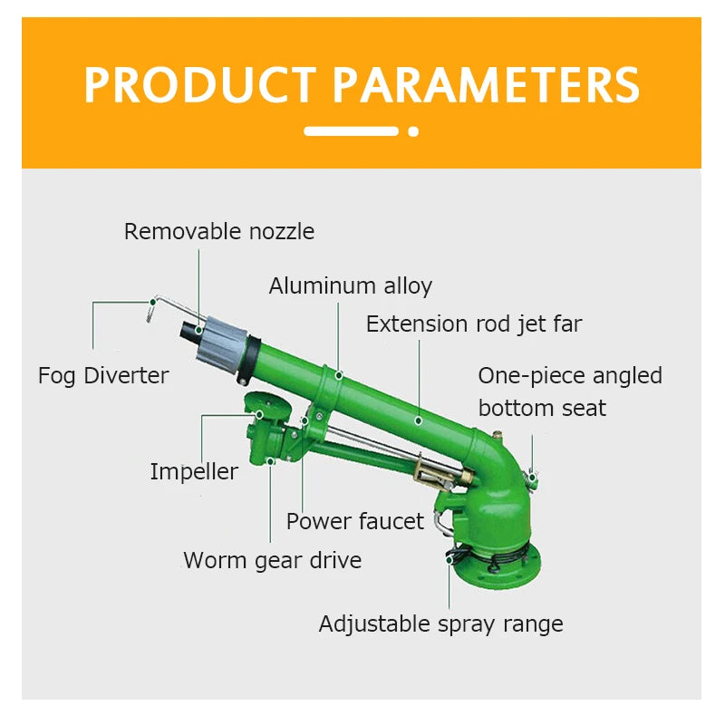 Agricultural Turbine Vortex Rod Agricultural Sprayer Metal Rocker Sprinkler Industrial Agriculture Garden Irrigation Watering