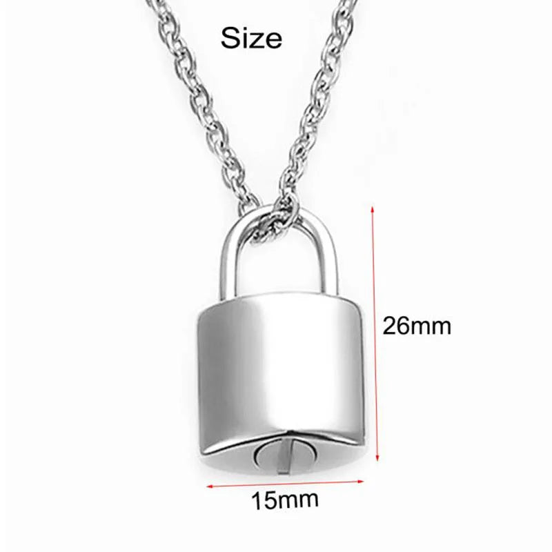 New Style Stainless Steel Small Pad Lock Cremation Ashes Urn Necklace Jewelry Keepsake Pendant Lock Memorial Jewelry