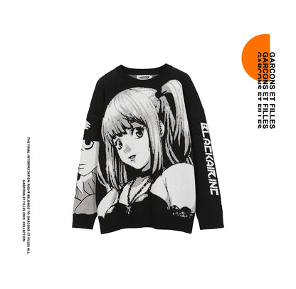 2000s Vintage Knitted Harajuku Kawaii Winter Clothes Women Oversized Sweaters Gothic Long Sleeve Tops Goth Y2k Streetwear Men