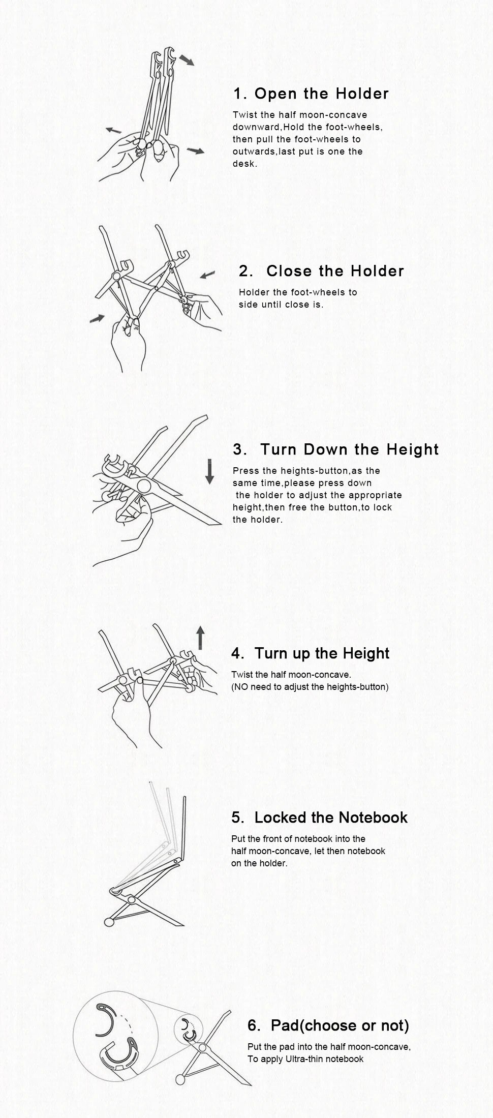 NEXSTAND K2 Laptop Stand Folding Portable Laptop Stand Viewing Angle Height Adjustable Bracket Laptop Accessories Notebook Stand