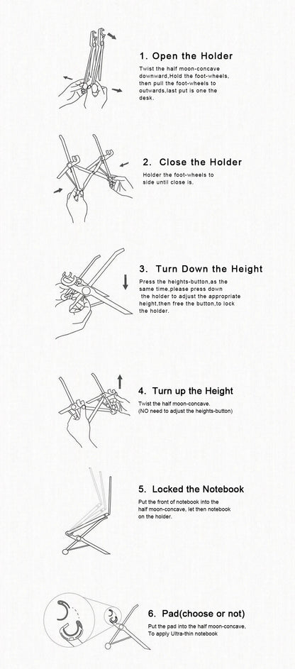 NEXSTAND K2 Laptop Stand Folding Portable Laptop Stand Viewing Angle Height Adjustable Bracket Laptop Accessories Notebook Stand