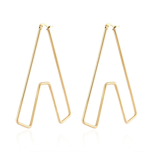 Personality Letter Ear ring Stainless Steel feminine Hyperbolic Earrings Girls Earrings Exquisite Gifts Women‘s Ear Jewelry 2021