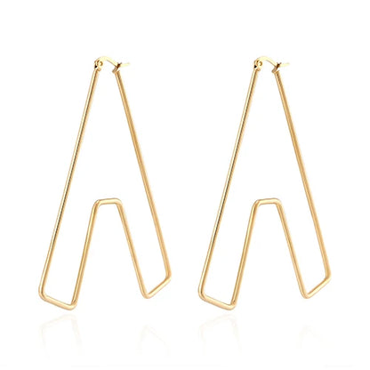 Personality Letter Ear ring Stainless Steel feminine Hyperbolic Earrings Girls Earrings Exquisite Gifts Women‘s Ear Jewelry 2021