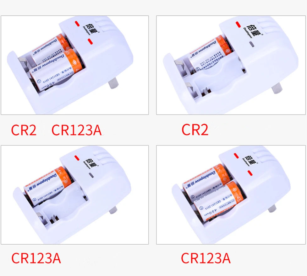 2PCS High quality 3V Cr2 rechargeable battery 800mWh lithium ion rechargeable battery + Cr2/CR123A universal smart charger